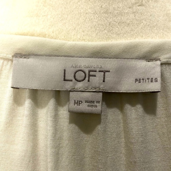 LOFT (PM) White/Cream Long Sleeve Blouse - Picture 6 of 8